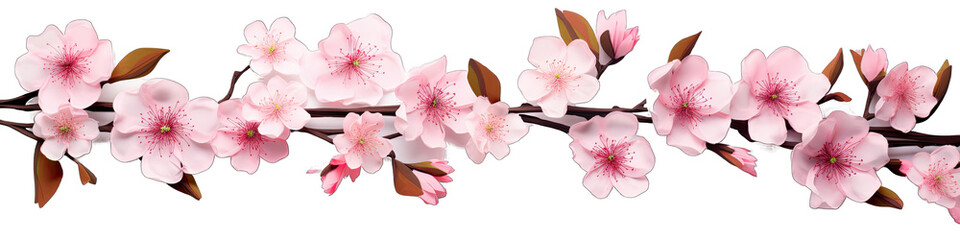 Collection Beautiful Pink Sakura Flower Paper On Transparent Background