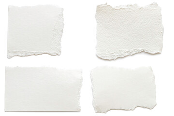 White Ripped Piece of Paper isolated. Top View of Blank Adhesive Paper Tag. Blank Note with Copy Space for Text or Image. 