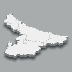 Fototapeta premium 3d isometric map The Plains Region of India