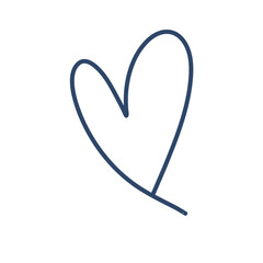 outline hand drawn heart icon. Illustration for your graphic design.