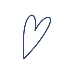 outline hand drawn heart icon. Illustration for your graphic design.
