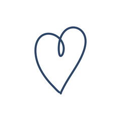 outline hand drawn heart icon. Illustration for your graphic design.