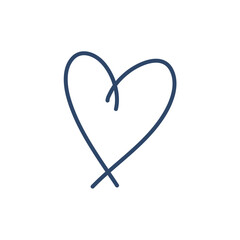 outline hand drawn heart icon. Illustration for your graphic design.