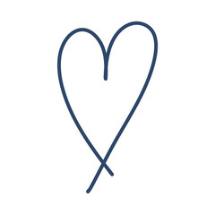outline hand drawn heart icon. Illustration for your graphic design.