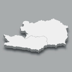 Obraz premium 3d isometric map South Region of Austria