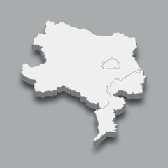 3d isometric map East Region of Austria