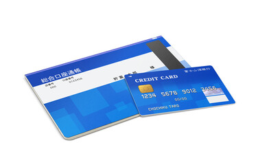 クレジットカード 通帳 イラスト セット リアル