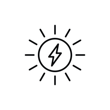 sun energy icon vector eco electricity sign 