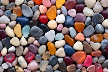 Fototapeta na wymiar multicolored pebbles laid out in a pattern