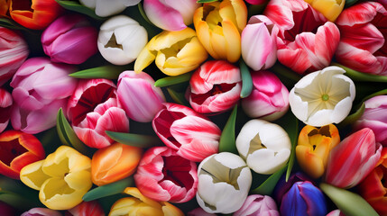 Colorful tulips background. 