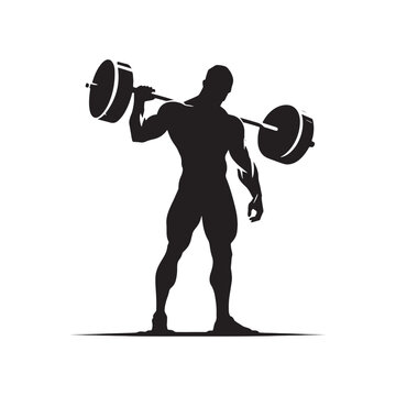 Muscle-Bound Gym Silhouette - An Impressive Image Featuring the Muscular Silhouette and Strength of a Dedicated Fitness Aficionado.
