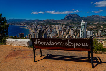  landscape on the Spanish coast near the city of Benidorm on a summer day