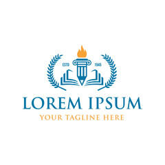 Law logo designs. University and academy vector logo, icon for high school education graduates. Vector Logo Template