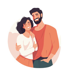 Vector drawing of a couple on a white background.