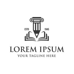 Law logo designs. University and academy vector logo, icon for high school education graduates. Vector Logo Template