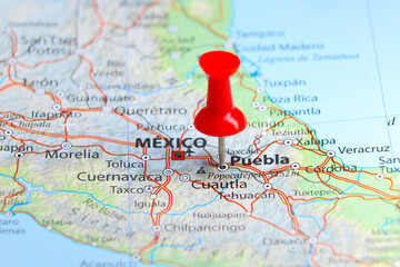 Puebla, Mexico pin on map