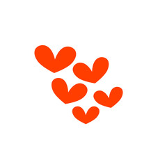 Red hearts icon. Vector illustration