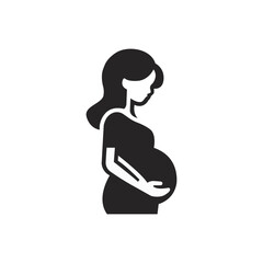 Pregnant woman simple icon. isolated vector illustration