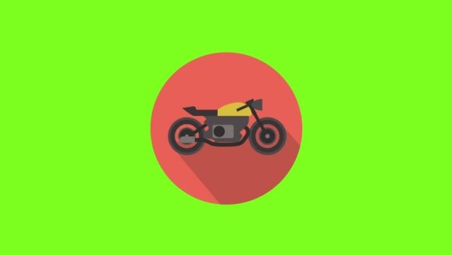 Animated 3D Bike Icon Loop Modules with Alpha Matte. Animation on green Background