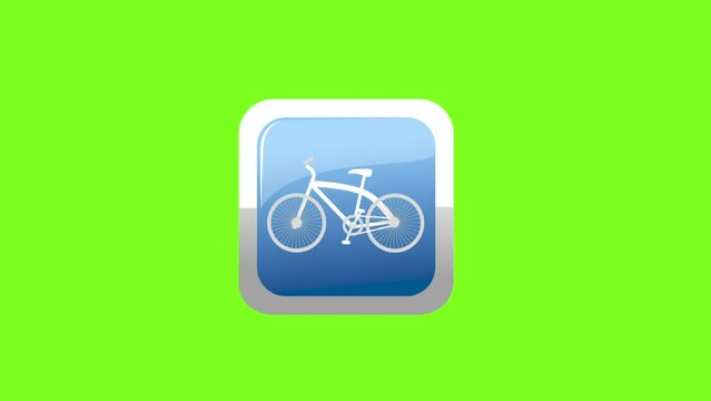 Animated 3D Bike Icon Loop Modules with Alpha Matte. Animation on green Background