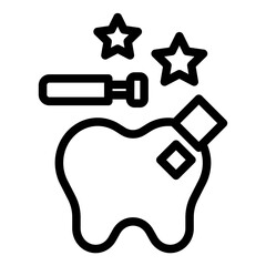 tooth with scalling line icon