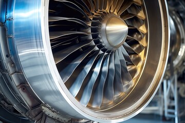 turbine blades of a commercial airplanes engine