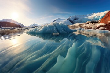 melting glacier in bright sunlight - obrazy, fototapety, plakaty