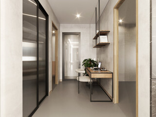 modern home interior, living room. 3d render