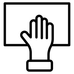 mop in hand line icon