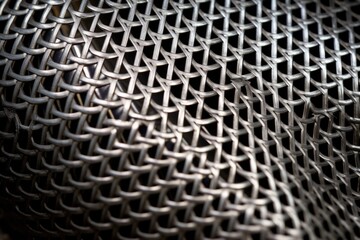 a close-up view of carbon fiber weaving in a lighted studio