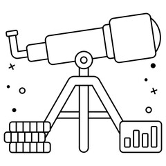 Conceptual linear design icon of business vision 

