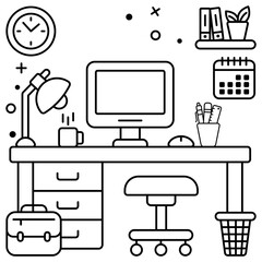 Creative design icon of workstation isolated on white background 

