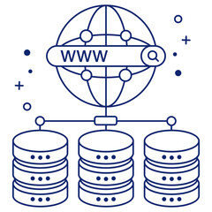 A linear icon design of global hosting 

