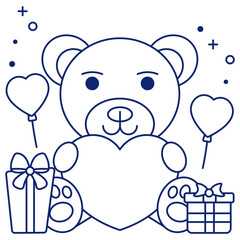 Modern design icon of teddy bear

