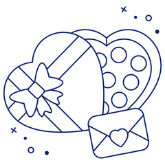 Editable design icon of chocolate box 

