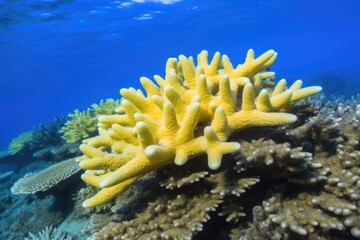 Fototapeta na wymiar close look at yellow finger coral