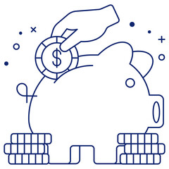 Dollar with penny showcasing savings icon

