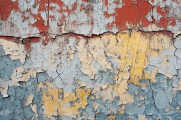 Papier Peint photo autocollant Vieux mur texturé sale heavily weathered crackled paint on an outdoor sign