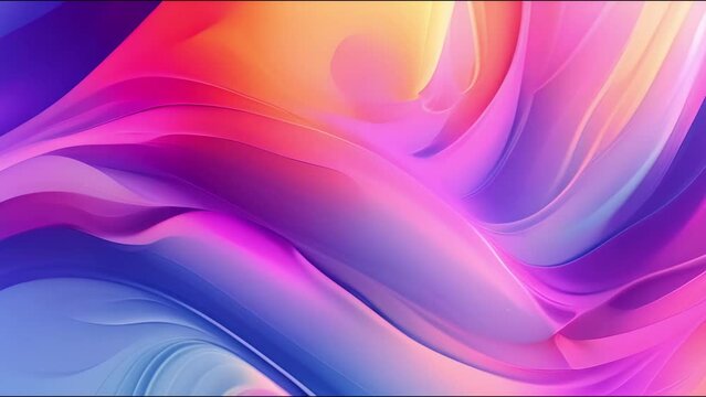 Multicolor Abstract bright waves holographic gradient rainbow animation. 4K motion graphic. Trendy vibrant texture, fashion textile, neon color, ambient graphic design, screen saver. colorful