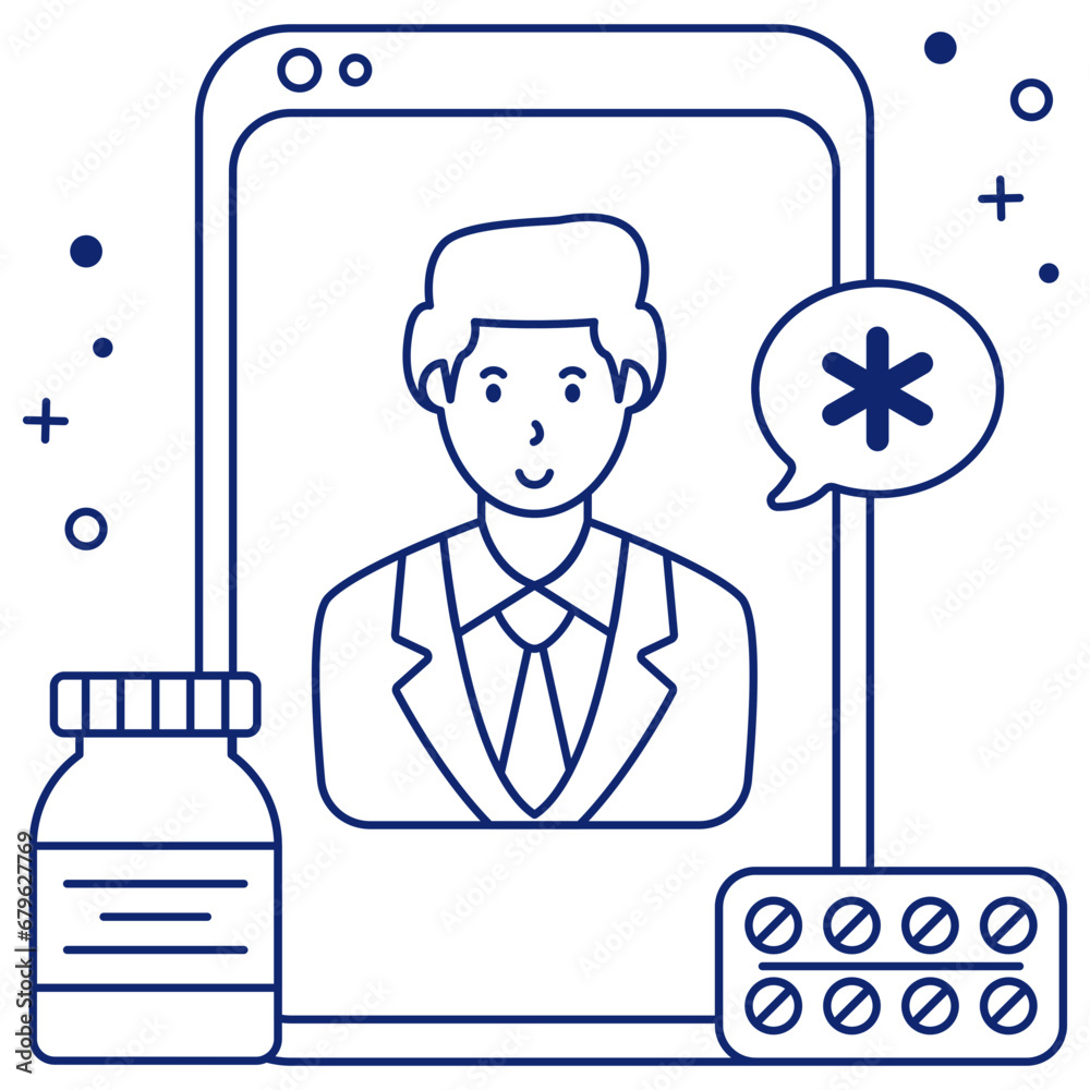 Poster Trendy vector design of mobile doctor 
