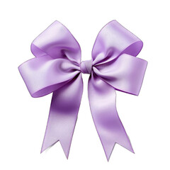 Lavender organza bow and ribbon isolated on transparent background