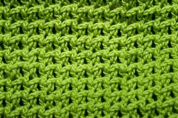 macro shot of a green crochet dishcloth texture