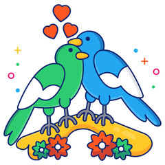 Modem design icon of love birds

