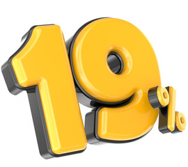 Gold Number 3D Rendering