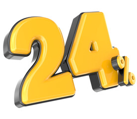 Gold Number 3D Rendering