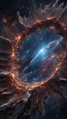 A shattered galaxy,AI generated image
