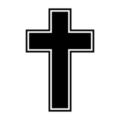 Christian cross silhouette icon. Vector.