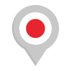 Japan flag map pin icon. Vector.