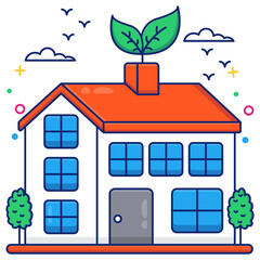 Vector design of eco home

