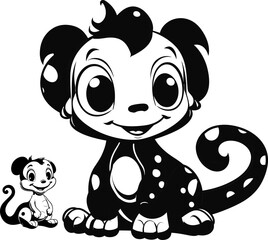 Salamander animal vector image, black and white coloring page